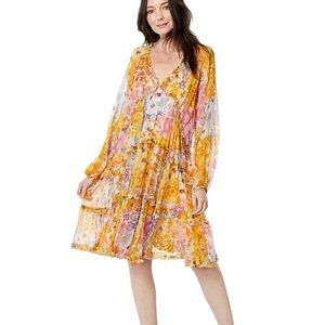 Johnny Was Renee Mini Dress Tiered Floral-Print Dress, Size M - NWT - 2 Piece